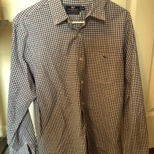 Red and Blue Checkered Vineyard Vines Button Down
